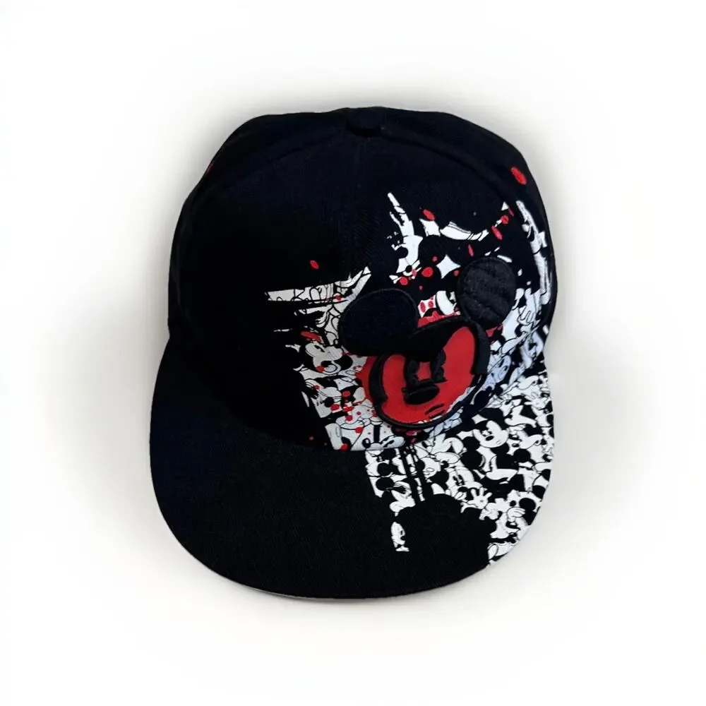 Disney Parks Mickey Mouse Baseball Cap Hat Black Red White Splash Youth Size